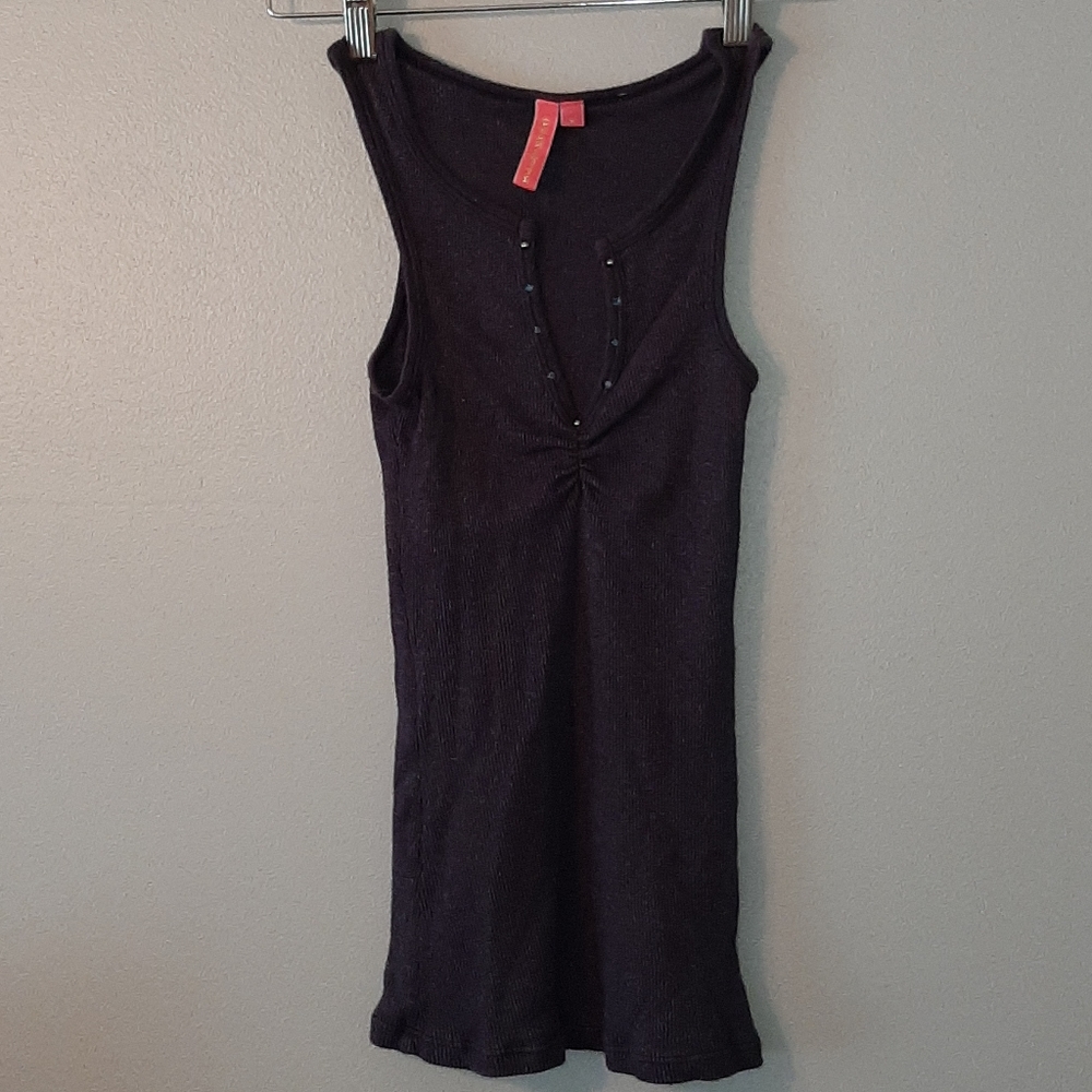 Navy Tank Top with Rhinestones Small